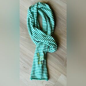 American Eagle Striped Knit Scarf NWT Green White Vintage Nautical